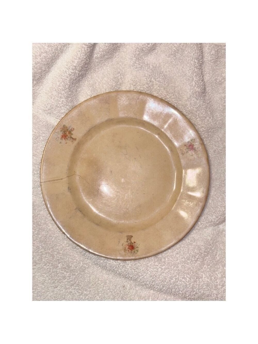 Vintage 1928 plate. Edwin Knowles China Co. Patented rose basket